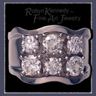 14 Karat White Gold and Diamonds Ring Image