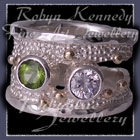 10 Karat Yellow Gold, Sterling Silver, Peridot & Cubic Zirconia 'Chic Cherie' Ring Image