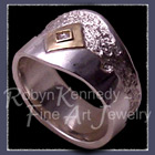 18 Karat Yellow Gold, Sterling Silver and Princess Cut Diamond 'Evermore' Ring Image