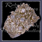 12 Karat Yellow Gold, 'Old Mine' Cut Diamonds and Argentium Silver 'Pure Joy' Diamond Ring Image