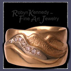 14 Karat Yellow & White Gold with Diamonds Mans Pinkie Ring Image