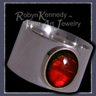 18 Karat Yellow Gold, Sterling Silver and Ammolite 'Passions' Ring Image