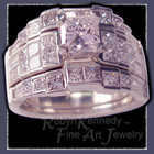 18 Karat White Gold and Diamonds, Wedding Ring Set Image