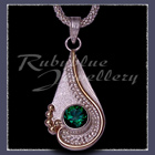 10 Karat Yellow Gold, Sterling Silver and Rainforest Topaz 'Dreamland' Pendant  Image