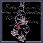 10 Karat Yellow Gold, Sterling Silver and Citrine 'Feeling Groovy' Pendant Image