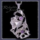 Sterling Silver, Lavendar Cubic Zirconia, Cubic Zirconia and Amethyst  'Phoenix' Pendant Image