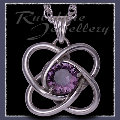 Sterling Silver and Swarovski Amethyst 'Amity' Pendant Image