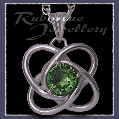 Sterling Silver and Swarovski Peridot 'Amity' Pendant Image