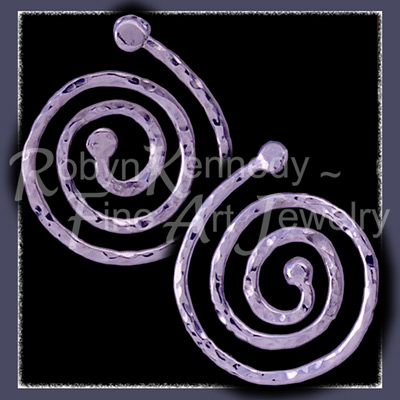 Sterling Silver Hand Hammered Spiral 'Circle Of Life' Earrings Image