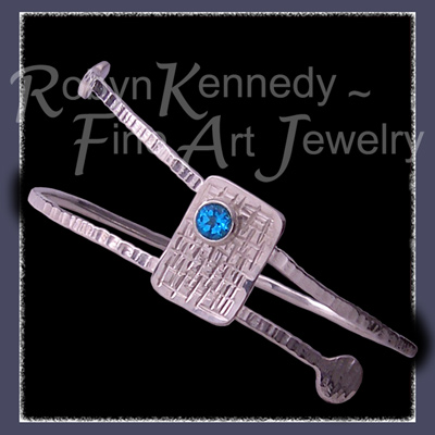 Sterling Silver and Paraiba Topaz 'Fantasy' Bangle Bracelet Image