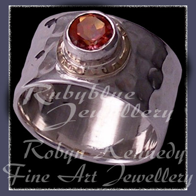 Argentium Silver and Teal Blue Topaz 'Charisma' Ring Image