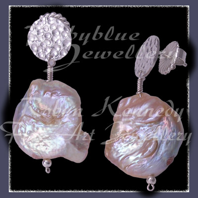 Sterling Silver and Cultured Freshwater Coin Pearl 'Silver Moon' Earrings Image