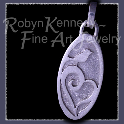 Sterling Silver Keychain Fob 'Love Robin' Image