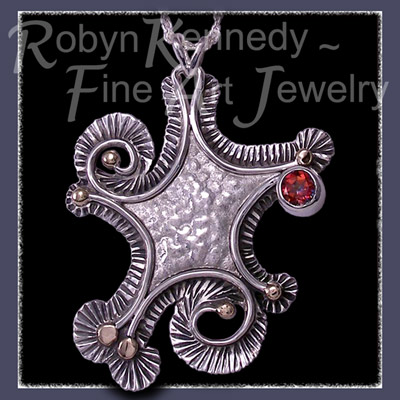 14 Karat Yellow Gold, Sterling Silver and Mystic Sunrise Topaz  'Lucky Charms ~ Star' Pendant Image