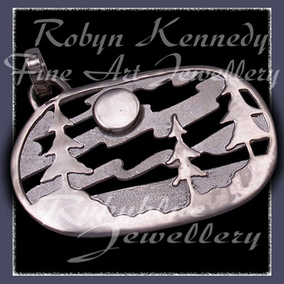 Sterling Silver Keychain Fob 'Placid Silver Lake' Image