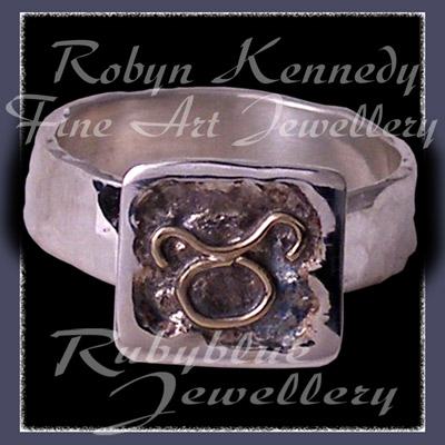 Sterling Silver and 14 Karat Yellow Gold 'Taurus'  Ring Image